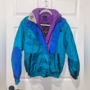 Vintage 90s Mountain Goat Bright Colorblock Womens Ski‎ Jacket Size Small